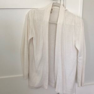 Jcrew off white open front sweater